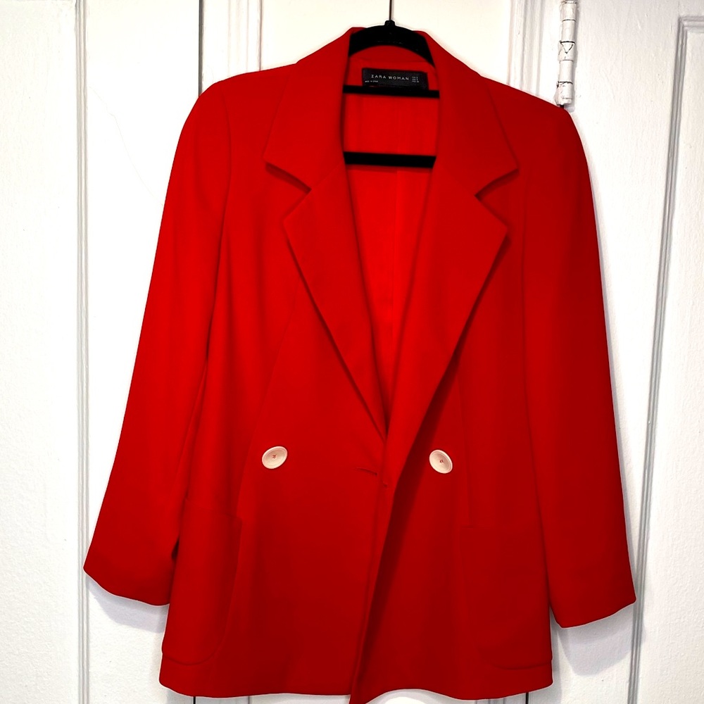 Zara Double breasted Semi Fitted Blazer
